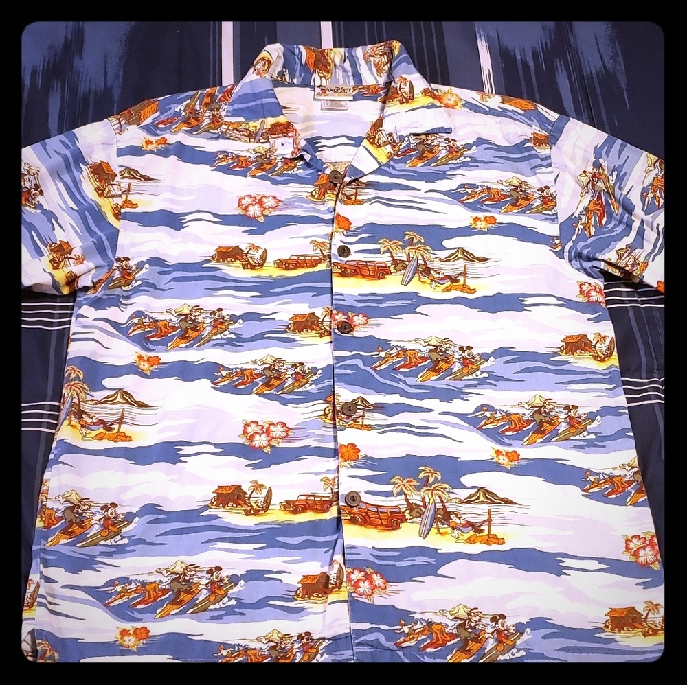 RARE Walt Disney World Hawaiian Shirt Mens Medium